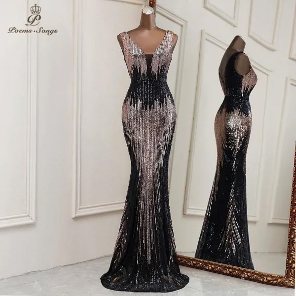 Сексуальный Глубокий V Вырез Стиль Русалка Вечерние Платья Vestidos Formales Vestidos De Fiesta Robe De Soiree De Mariage