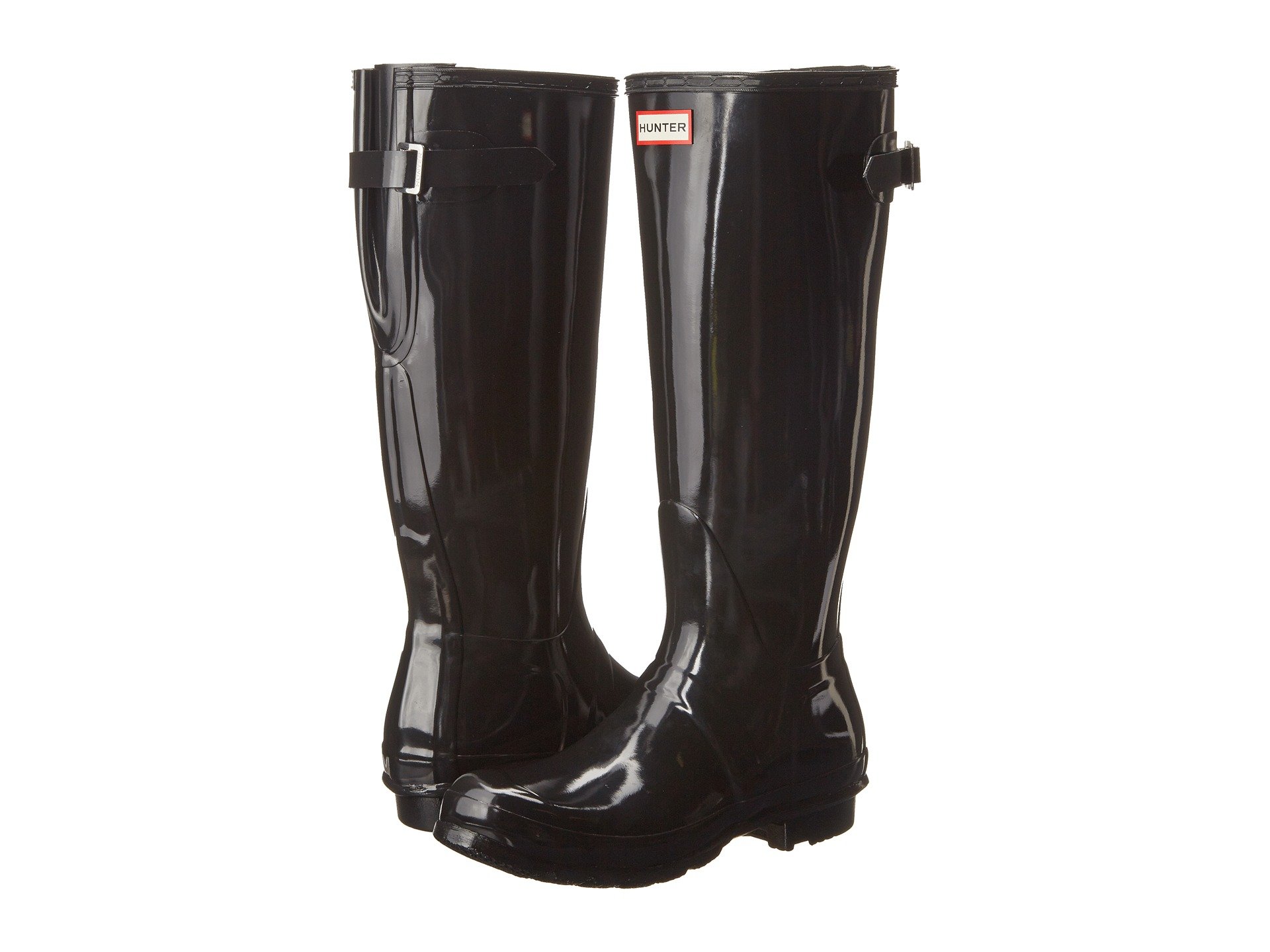 Ботинки Hunter Original Back Adjustable Gloss Rain Boots, черный