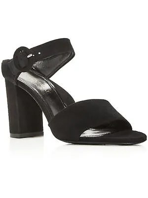 MARION PARKE Женские черные кожаные сандалии Lora с открытым носком на блочном каблуке и пряжкой 38
