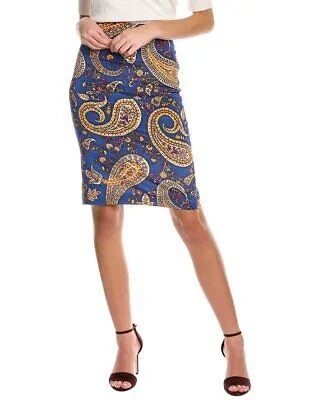 Женская шелковая юбка-карандаш Samantha Sung Chloe, синяя 4