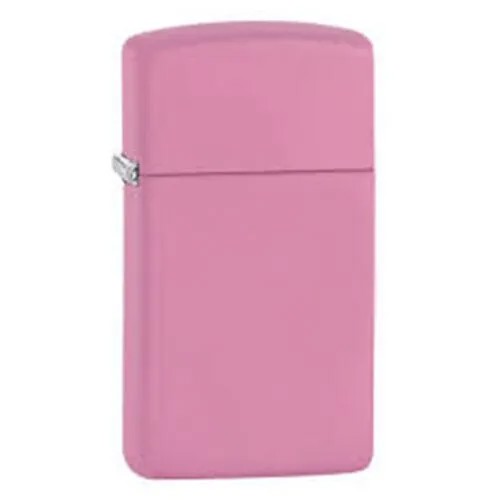 Зажигалка Zippo Slim, латунь с покрытием Pink Matte, розовая, матовая, 30х10x55 мм