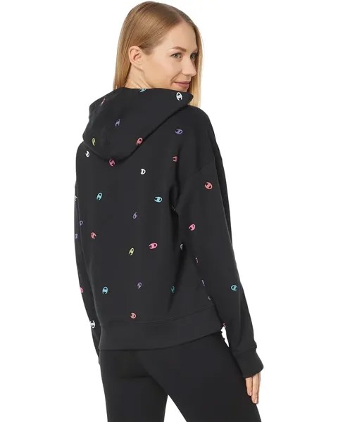 Худи Champion Powerblend Oversized Hoodie, цвет Tossed C Black Neon Multi