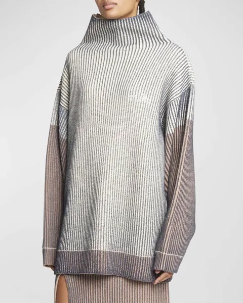 Шерстяной свитер оверсайз с воротником-стойкой MM6 Maison Margiela