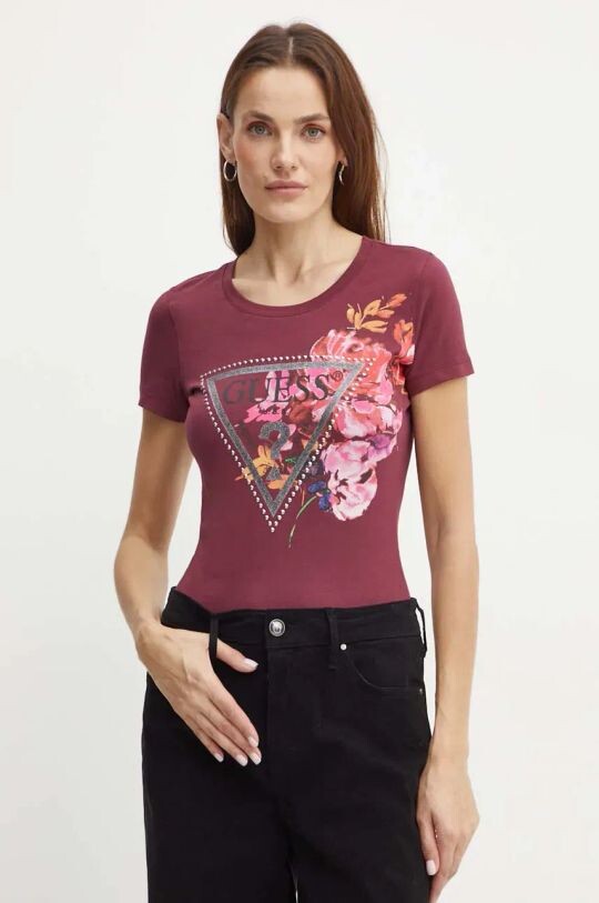 Футболка Guess, бордовый