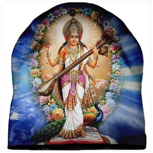 Шапка мужская Индийская богиня мудрости Сарасвати