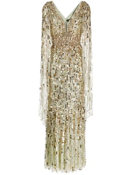 Jenny Packham вечернее платье Honey Pie с пайетками, золотой