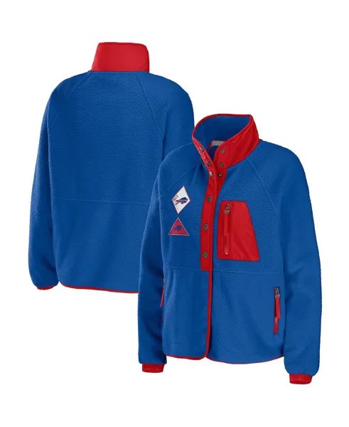 Женская куртка на кнопках Royal Buffalo Bills из флиса реглан WEAR by Erin Andrews