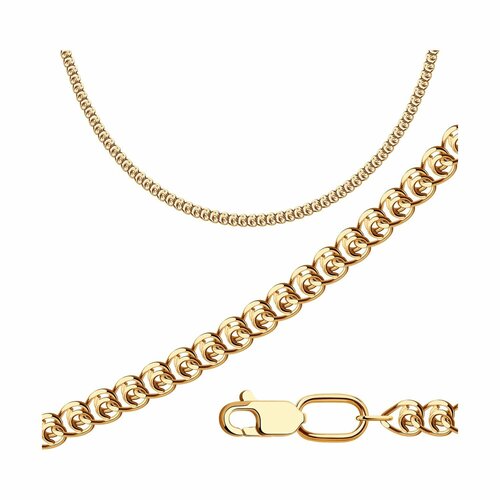 Цепь Diamant online, серебро, 925 проба, золочение, длина 45 см, средний вес 5.19 г, , золотистый