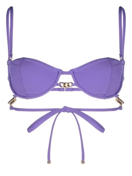Stella McCartney топ бикини с цепочным декором, фиолетовый