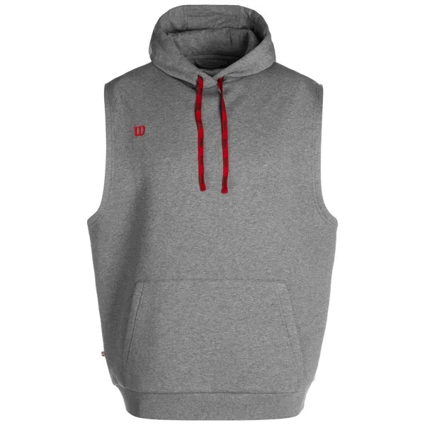 Толстовка Wilson Hoodie Fundamentals Cotton Sleeveless, цвет grau/rot