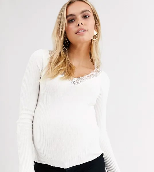 Джемпер с кружевом ASOS DESIGN Maternity-Белый