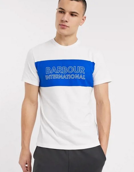 Белая футболка с логотипом Barbour International-Белый