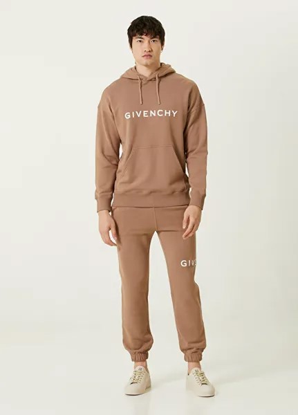 Бежевые спортивные штаны-джоггеры с логотипом Givenchy