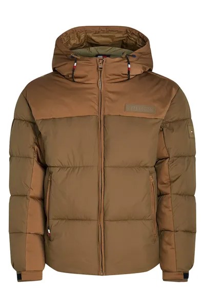 Зимняя стеганая куртка с капюшоном Tommy Hilfiger, коричневый