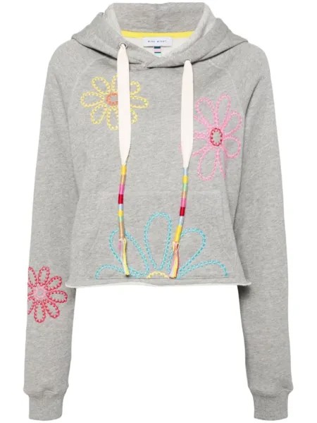 Mira Mikati укороченное худи с цветочной вышивкой, серый