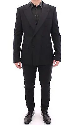 DOLCE - GABBANA Двубортный костюм узкого кроя в черную полоску EU54/US44 Рекомендуемая розничная цена 2600 долларов США