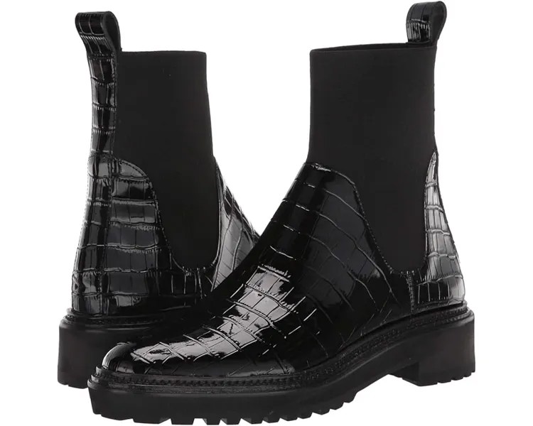 Ботинки Loeffler Randall Bridget Chelsea Combat Boot, цвет Black Shiny Embossed Croc