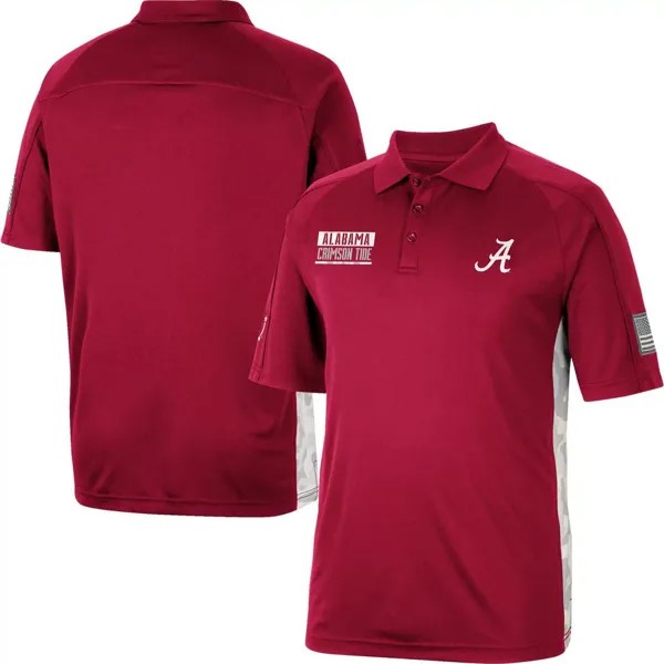 Мужская рубашка-поло с камуфляжным принтом в стиле милитари Colosseum Crimson Alabama Crimson Tide OHT