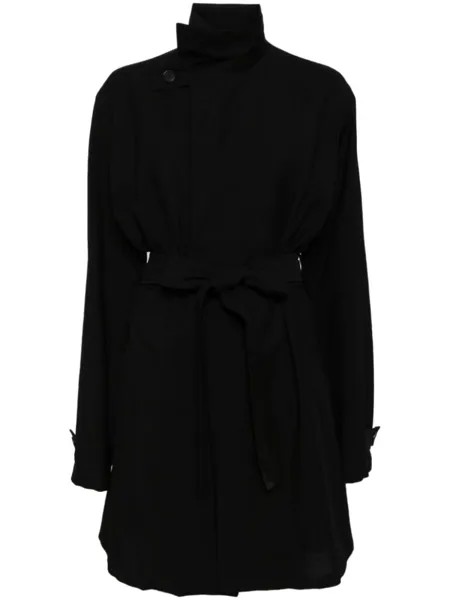 Yohji Yamamoto тренч с поясом, черный