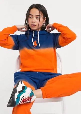 Худи в стиле колор блок Polo Ralph Lauren-Оранжевый