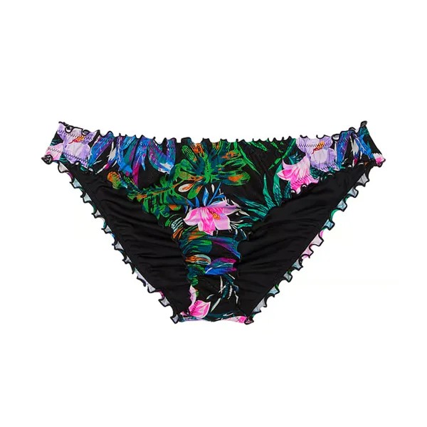Плавки бикини Victoria's Secret Swim Mix & Match Ruffle Cheeky Smooth, черный тропический