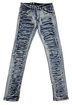 Синие потертые джинсы Waimea со стразами — 36