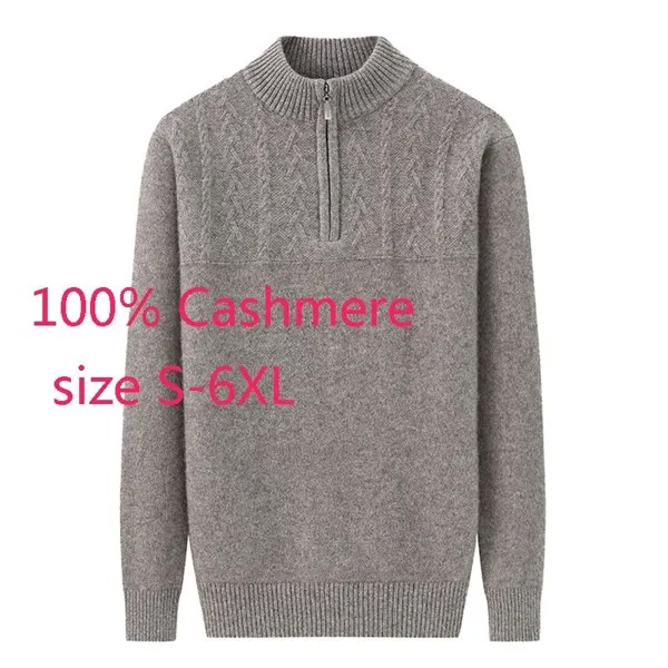 Новое поступление, модные высококачественные зимние мужские утепленные компьютерные вязаные пуловеры, 100% кашемировый свитер, размера плюс 5XL 6XL