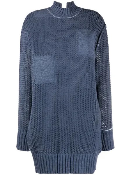 MM6 Maison Margiela джемпер с узором в технике пэчворк, синий