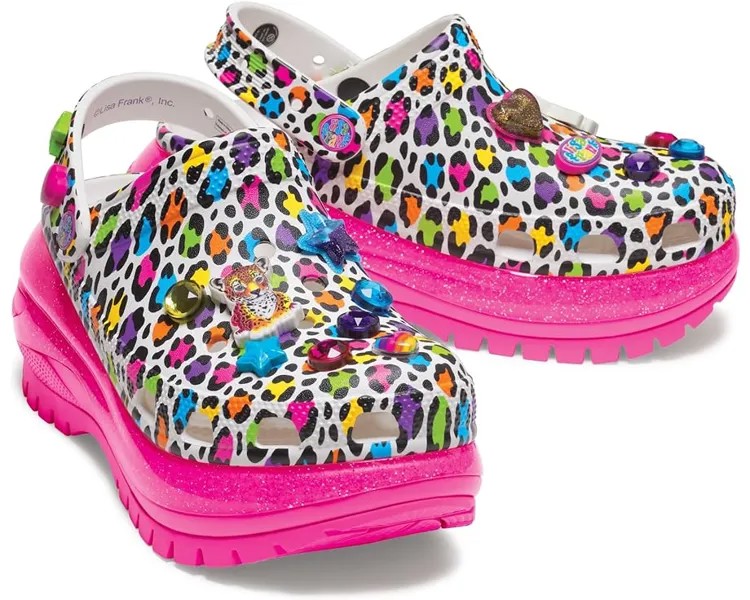 Сабо Crocs Lisa Frank Mega Crush Clog, цвет Electric Pink