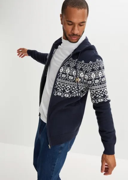 Норвежский кардиган удобного кроя John Baner Jeanswear, синий