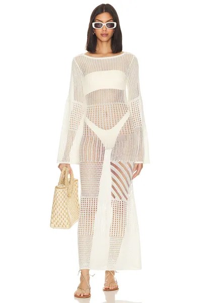 Платье макси L'Academie Evea Maxi Knit Dress, белый