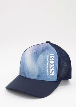 Темно-синяя кепка с принтом логотипа BOSS-Темно-синий