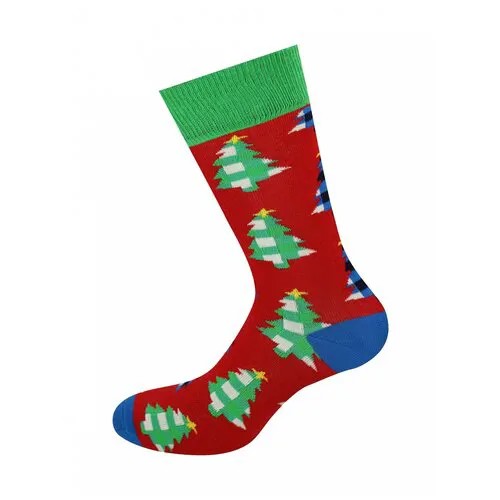 Мужские носки MELLE, классические, фантазийные, на Новый год, размер 40-46, красный