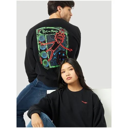 Джемпер Wrangler RICK&MORTY CREW BLACK Мужчины W6R1HN100 S