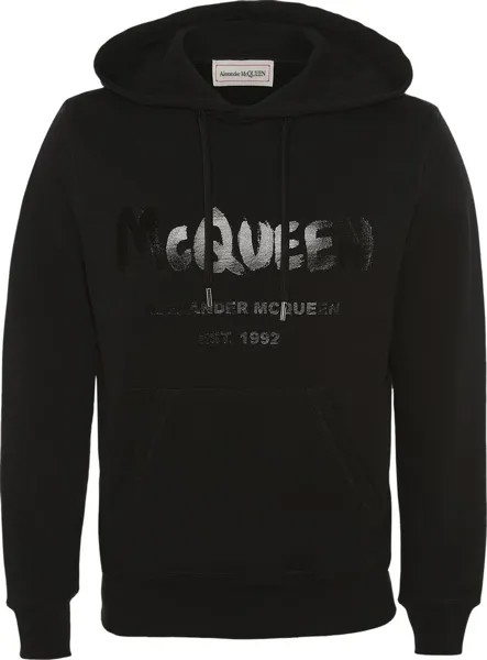 Толстовка Alexander McQueen Graffiti Sweatshirt 'Black/Black', черный