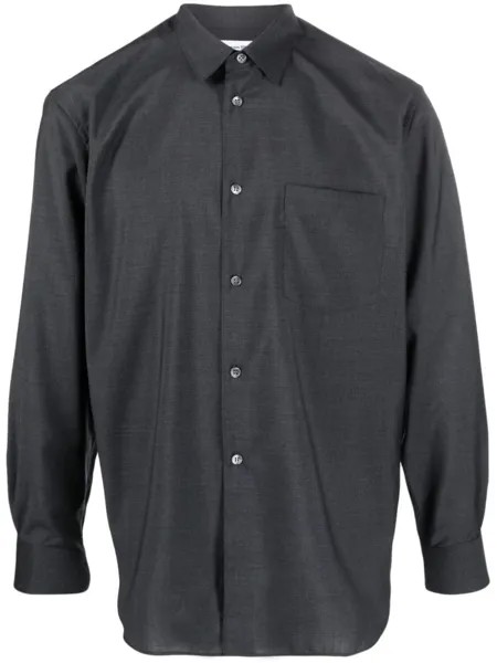 Comme Des Garçons Shirt шерстяная рубашка с длинными рукавами, серый
