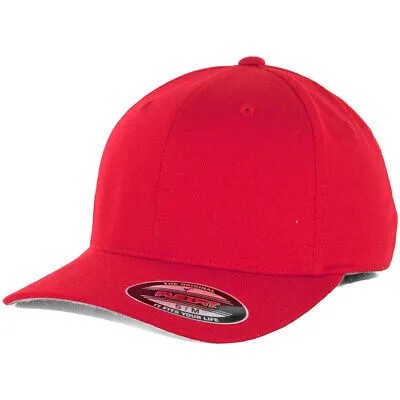 Flexfit Precurved Hat (красный) Мужская пустая эластичная кепка