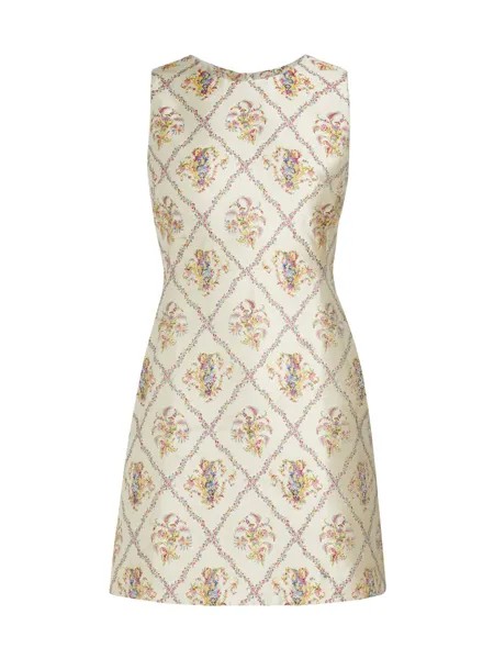 Жаккардовое мини-платье трапециевидной формы Garden Party Etro, белый