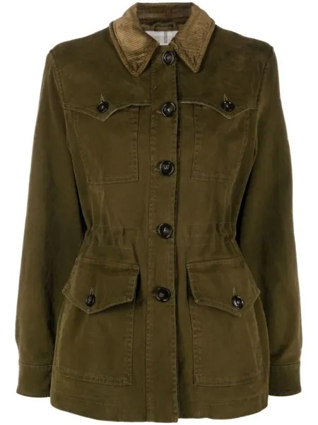 Woolrich саржевая рубашка, зеленый