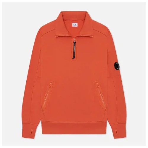 Мужская толстовка C.P. Company Stand Collar Diagonal Raised Fleece оранжевый, Размер S