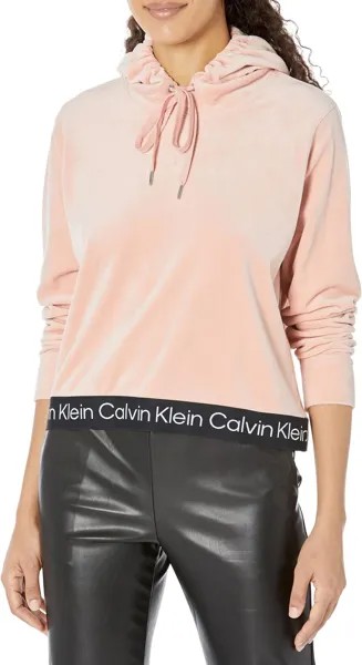 Худи Calvin Klein Crop Hoodie with Logo Tape, цвет Blush