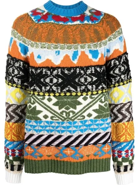 Джемпер в технике пэчворк Dsquared2, синий