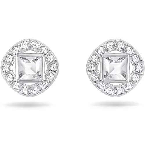 Серьги пусеты SWAROVSKI, кристаллы Swarovski, серебряный