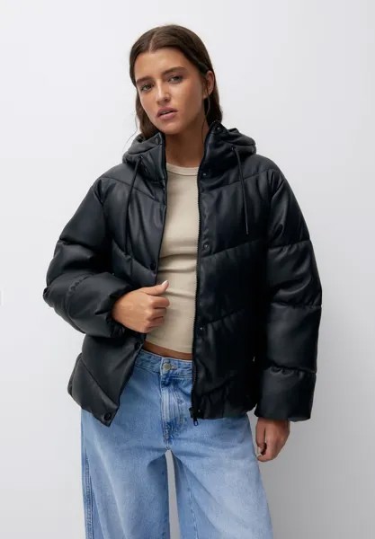 Зимняя куртка Puffer PULL&BEAR, черный