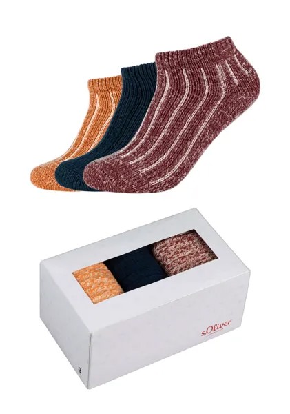 Носки s.Oliver Sneakerbox 3 шт warm & cozy, цвет syrah
