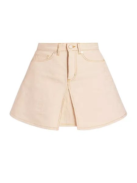 Джинсовая мини-юбка с монограммой Casablanca, цвет off white