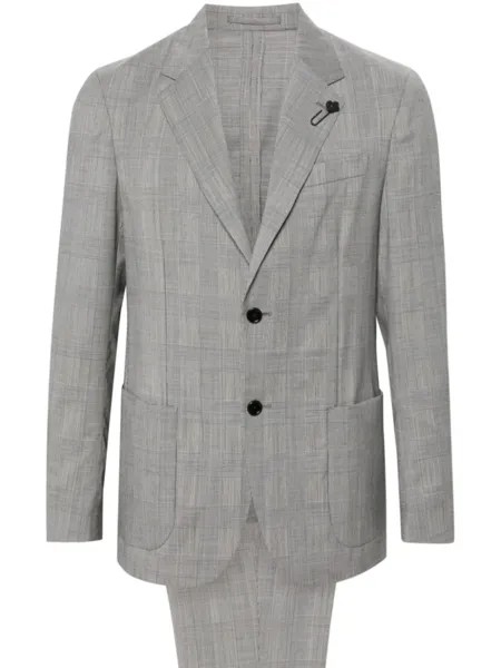 Lardini шерстяной костюм в клетку Prince of Wales, черный