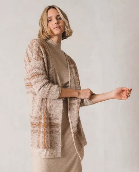 Женский свитер в стиле колор-блок из переработанных волокон Indi & Cold, бежевый