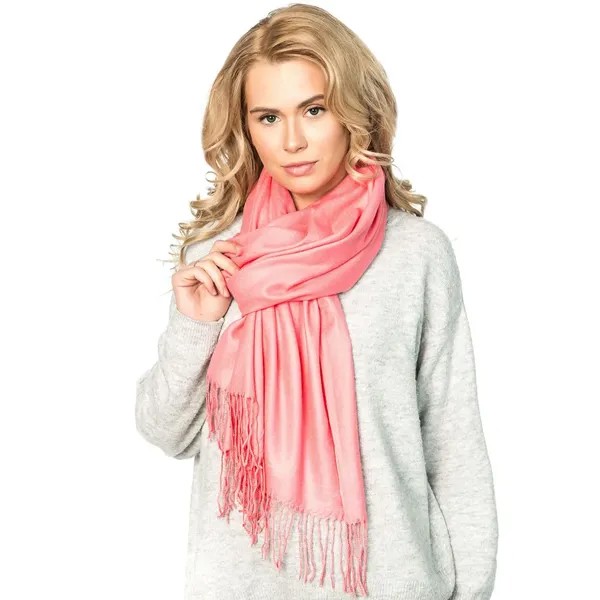 Палантин женский Cashmere HS667 персиковый 180х70 см