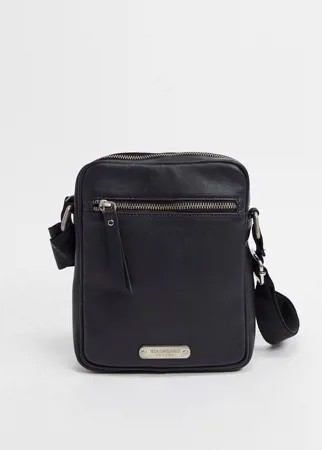 Черная кожаная сумка для авиапутешествий Bolongaro Trevor-Черный цвет